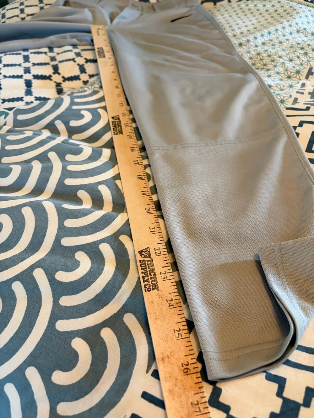 Nike Youth Large Low Waist Performance/Baseball Pants in Gray with Black Swoosh.